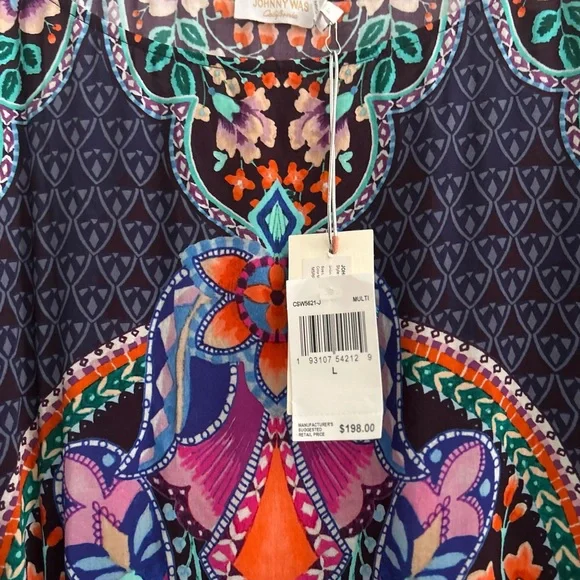Johnny Was Saba Tunic Swimsuit Cover/Bathing Suit Cover Up Size L - Picture 9 of 11